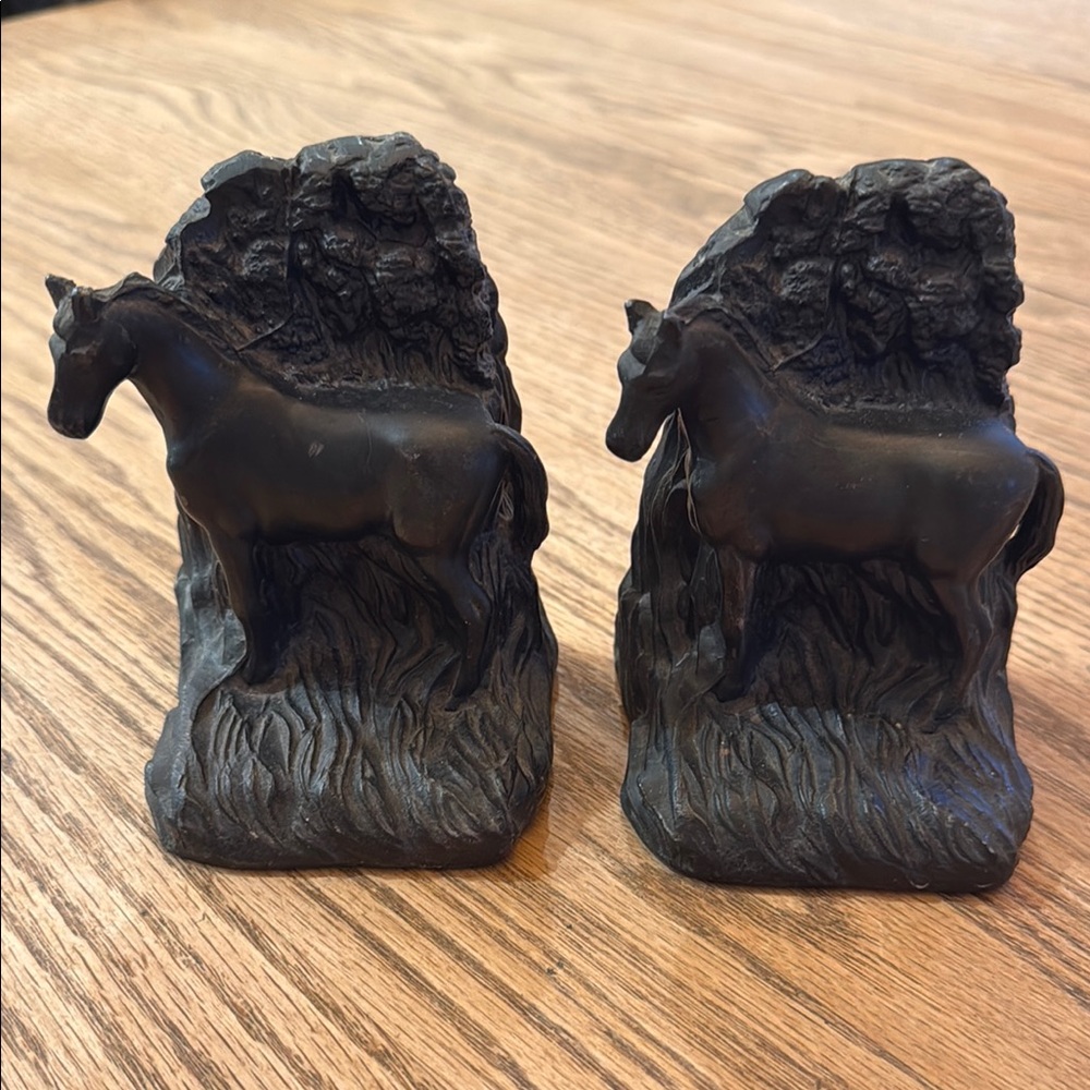 Vintage Metal Horse Bookends